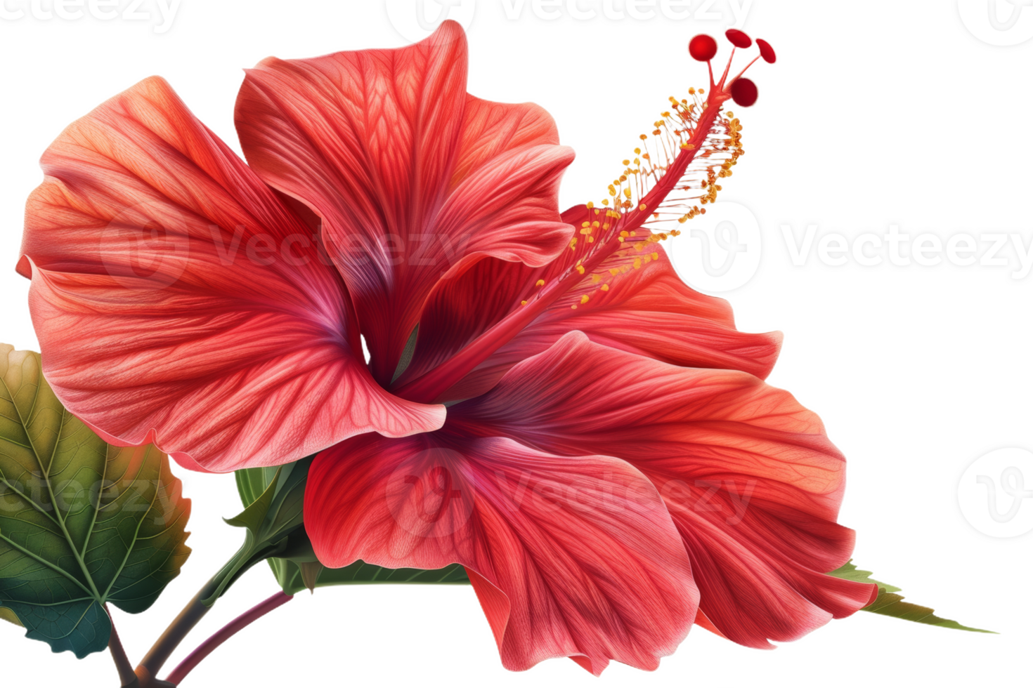 Red Hibiscus Flower Isolated png