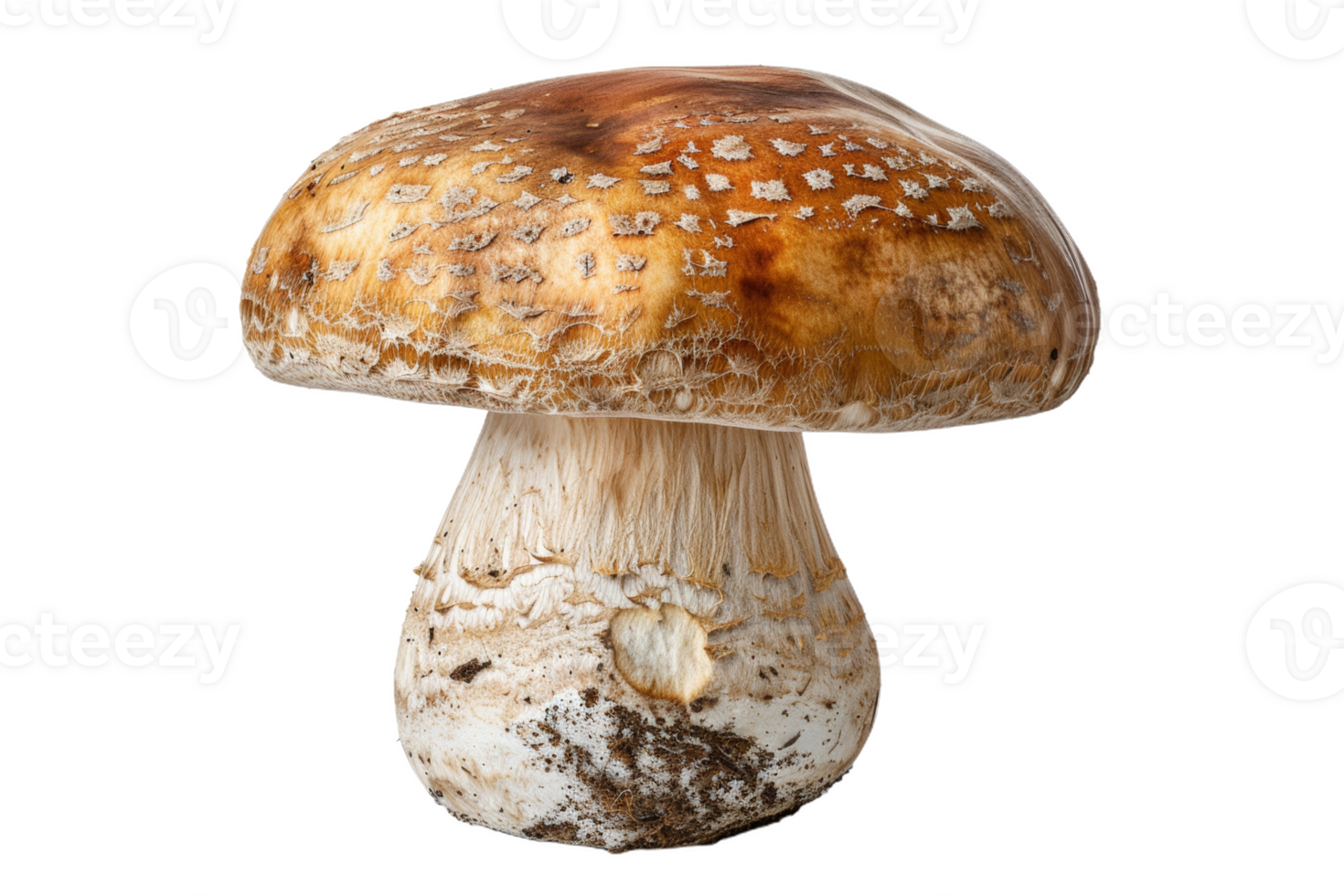 Single Brown-Capped Mushroom Isolated png