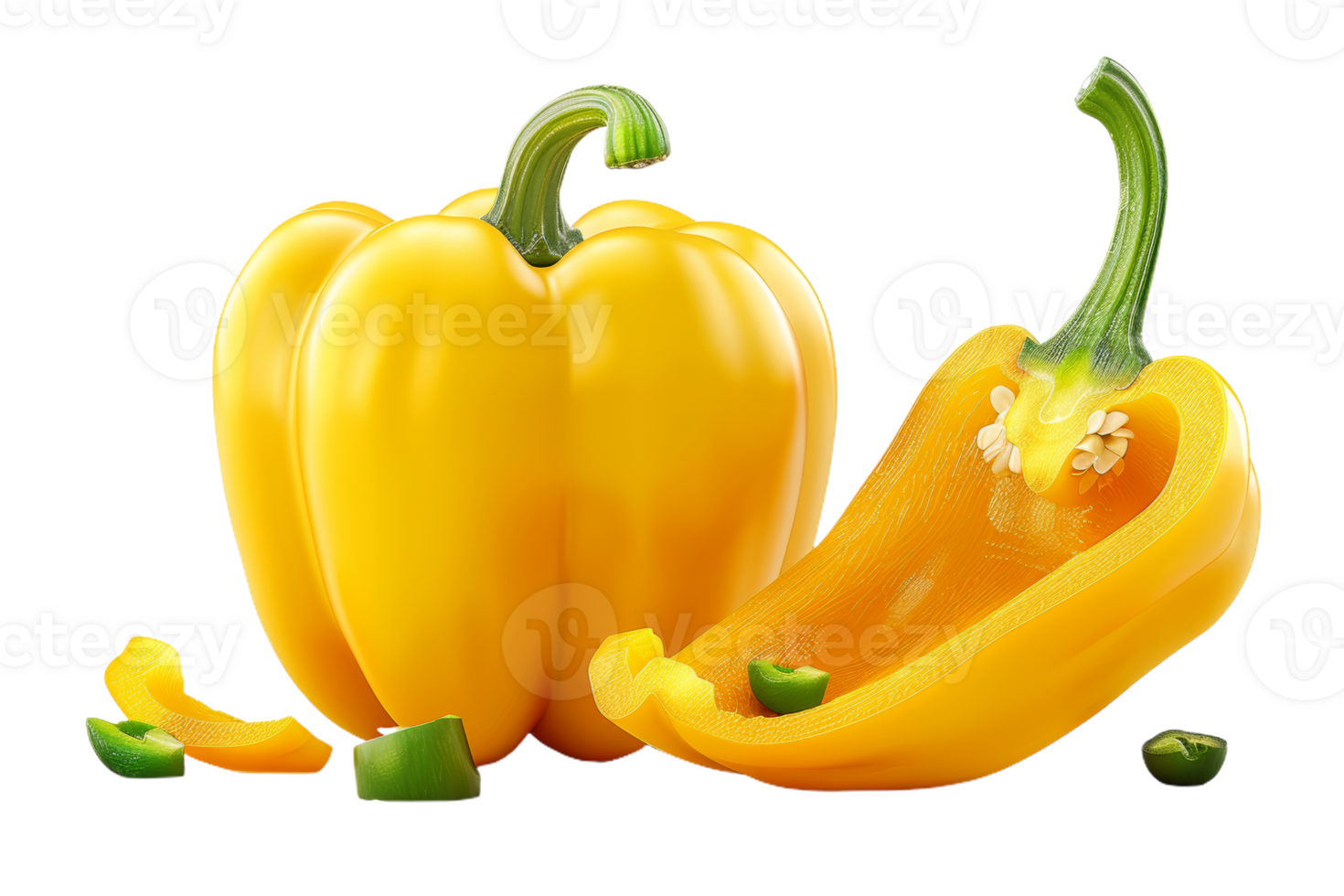 Fresh Yellow Bell Pepper Isolated png