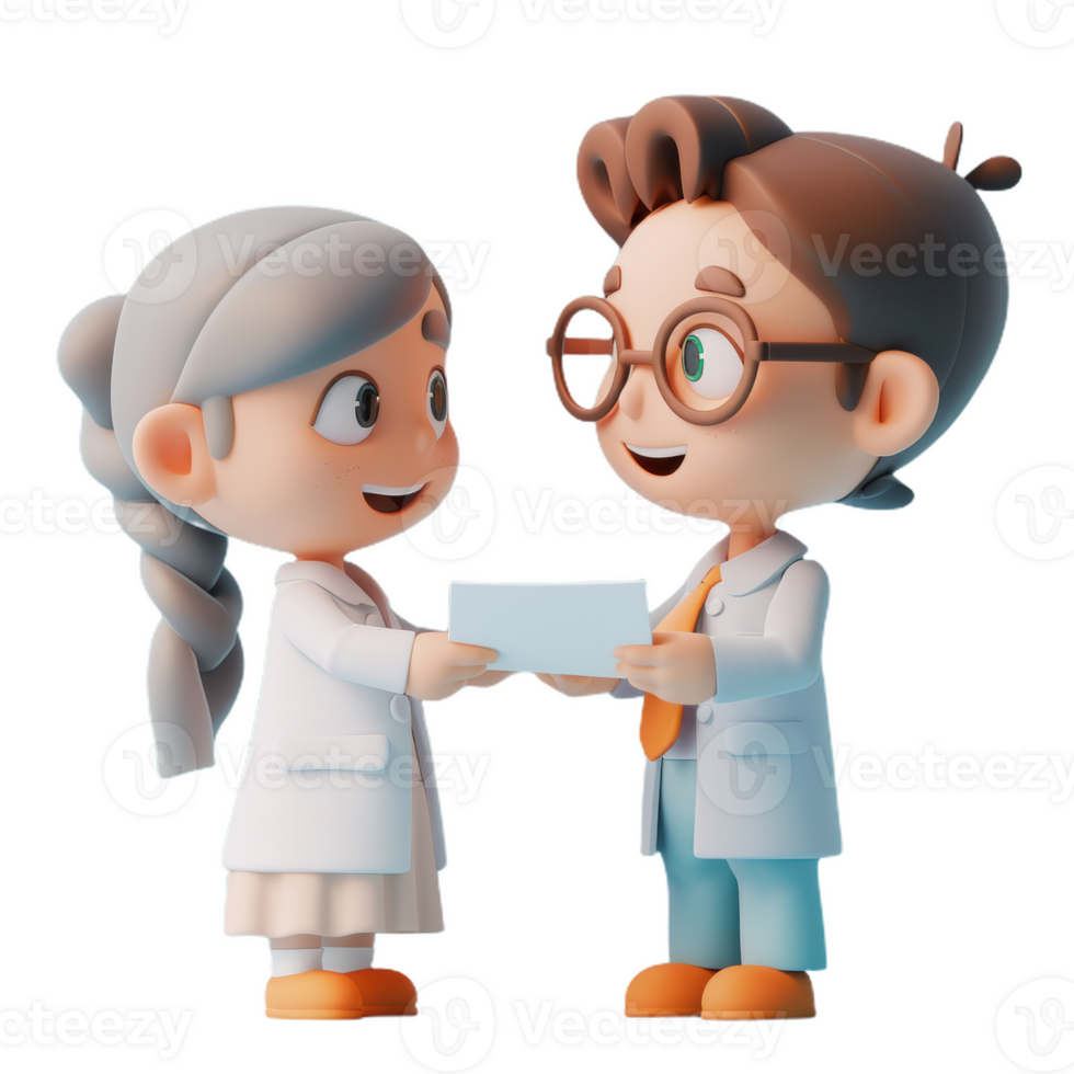 A Bank Clerk's Friendly Handoff png