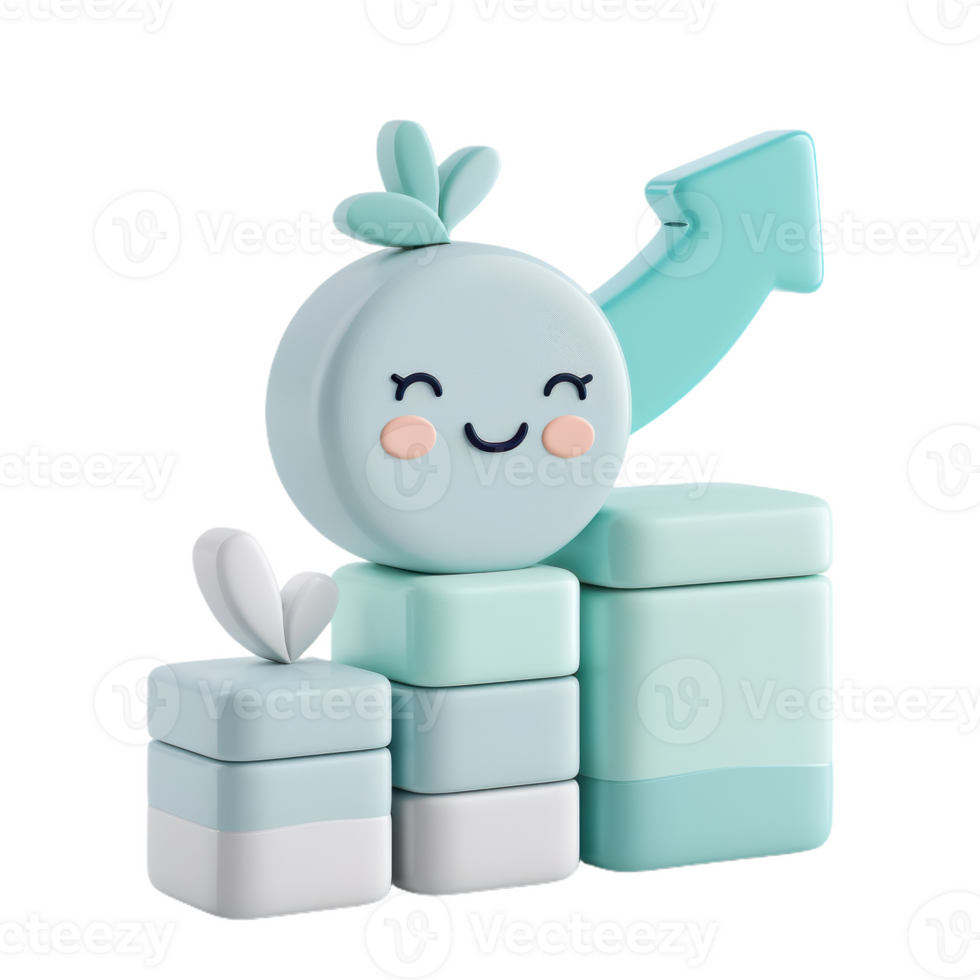 A Happy Bar Chart With Upward Growth png