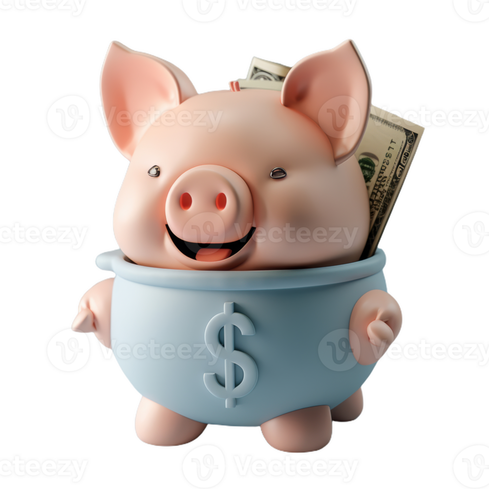 A Happy Piggy Bank Savings Dream png