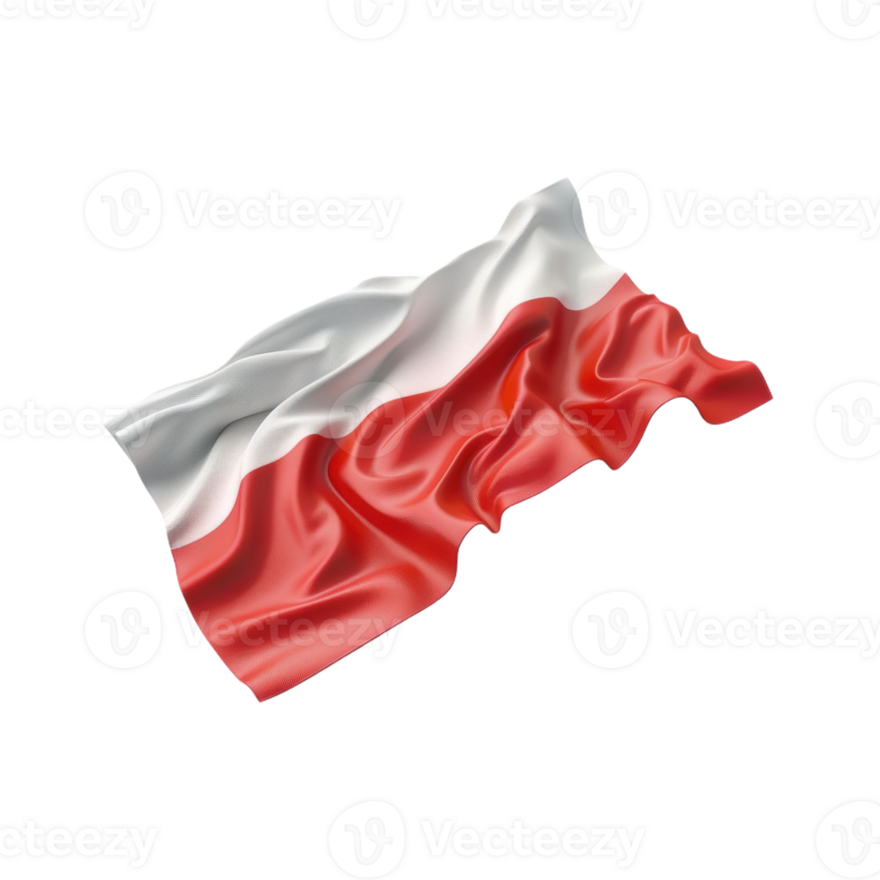 A Digital Rendering of a Flowing Polish Flag png