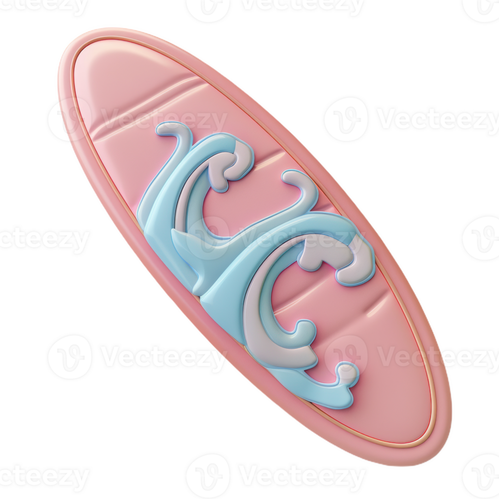 Tiny Pink Surfboard Dreaming of Waves png