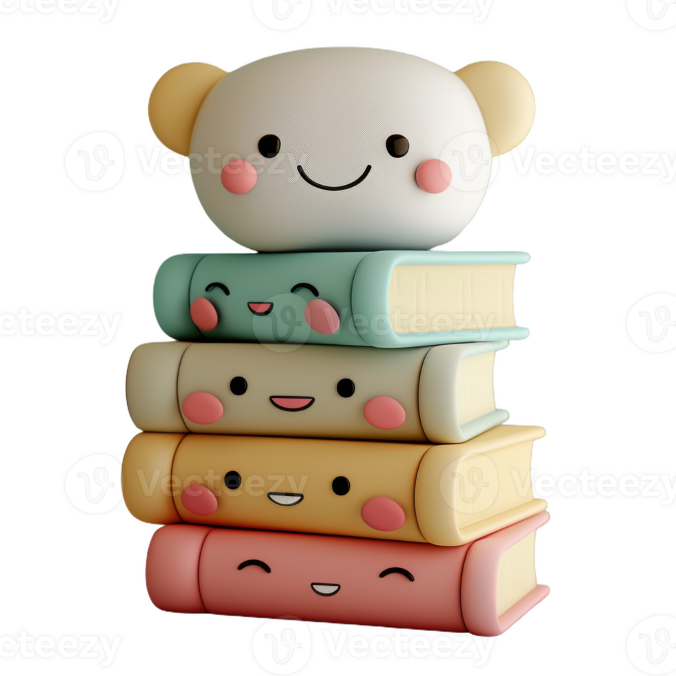 A Stack of Smiling Books png