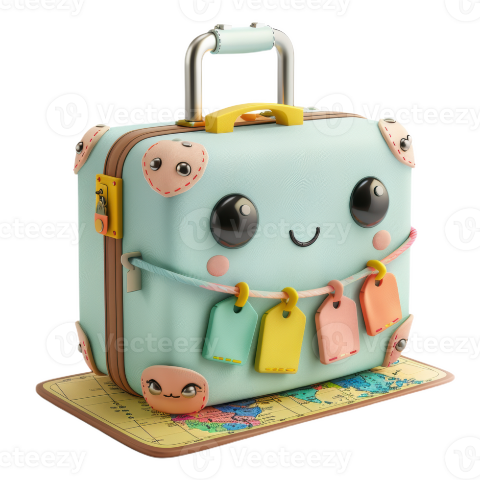 A Happy Suitcase Ready for Adventure png