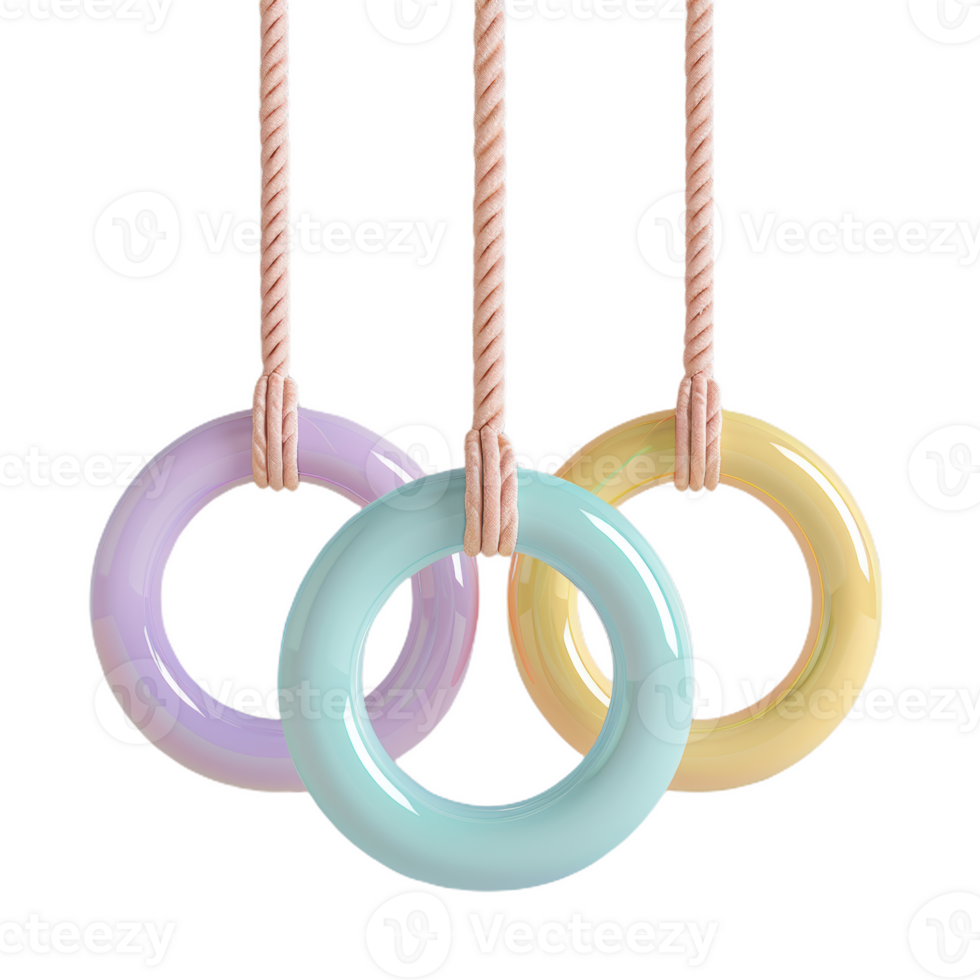 Pastel Gymnastics Rings Hanging in the Air png