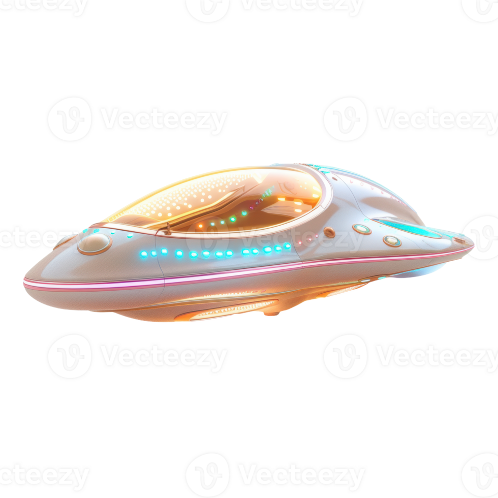 Glowing Alien Craft on White Background png