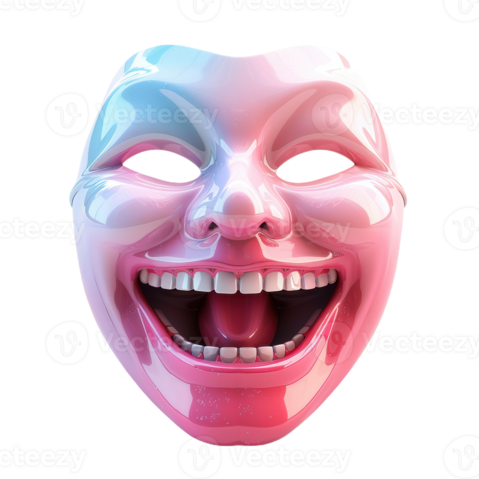A Colorful Comedy Mask Smiles Widely png