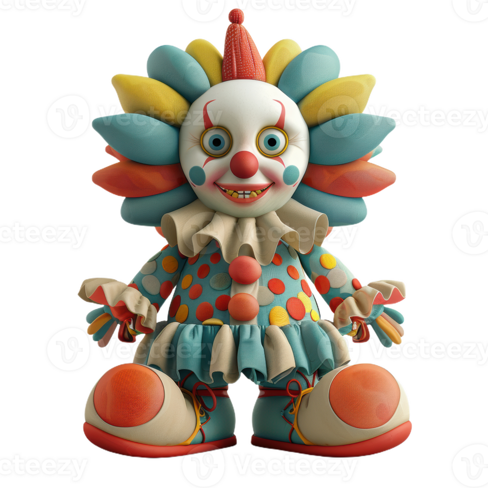 A Cheerful Clown's Unsettling Smile png
