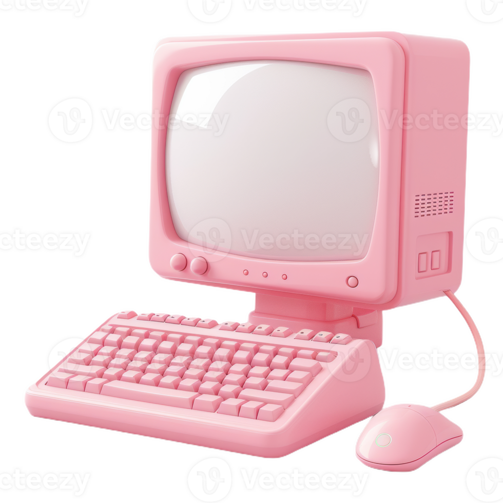 A Pink Dream A Retro Computer Ready for Action png