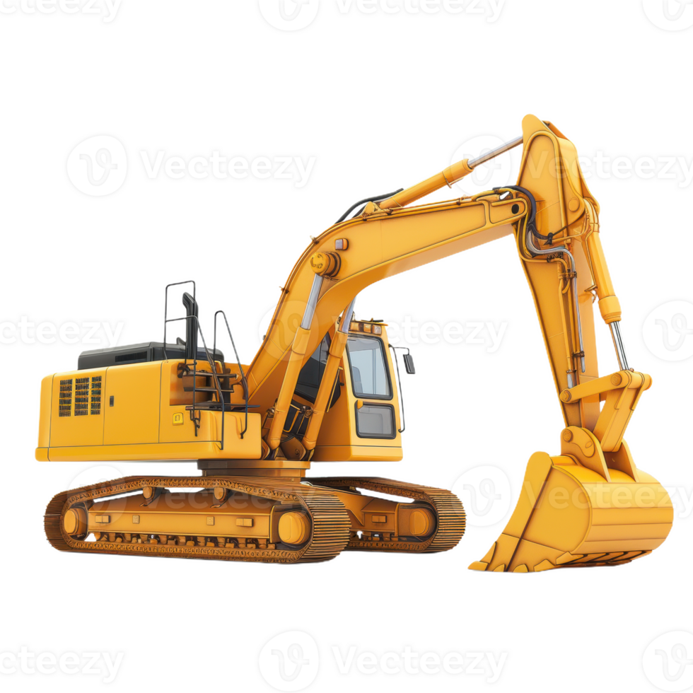 Powerful Yellow Excavator Ready to Dig png
