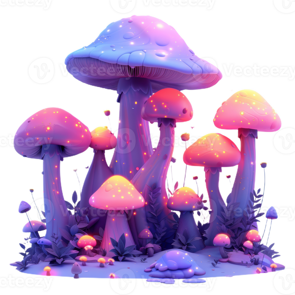 Enchanting Glow Of Mushroom Forest png