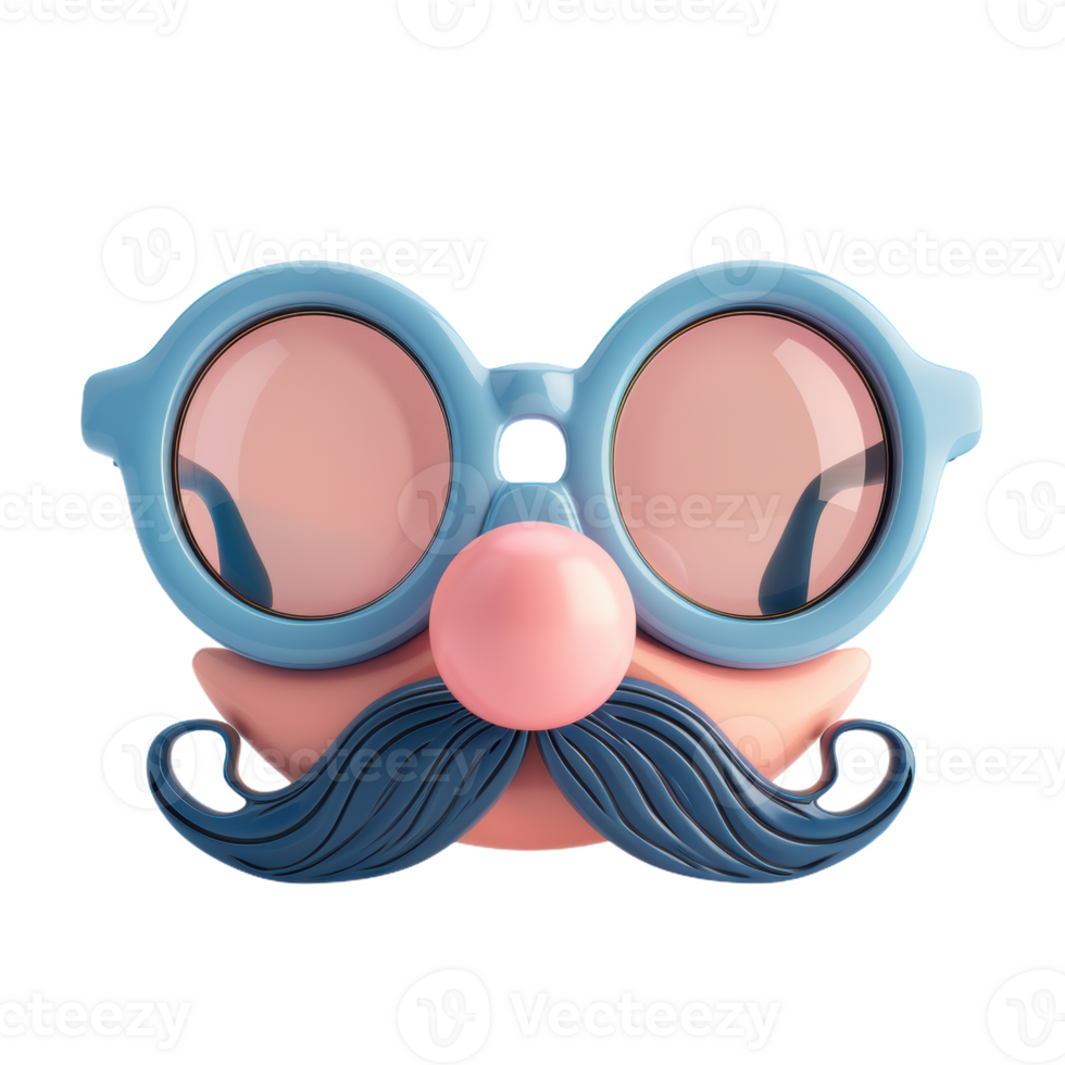 Oversized Gag Glasses With a Funny Nose and Mustache png