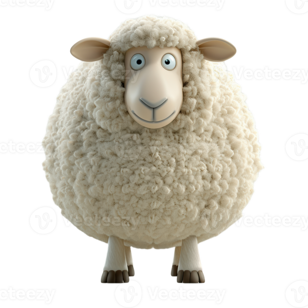 Fluffy Farm Sheep With a Friendly Face png