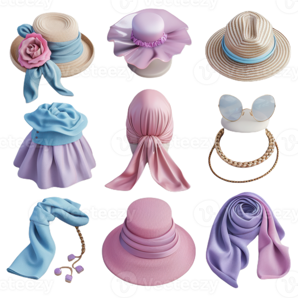 A Pastel Paradise of Fashion Accessories png