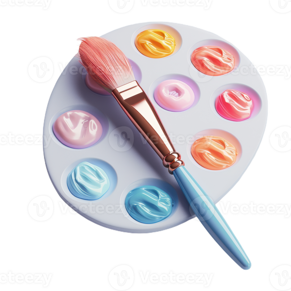 A Brush and Palette Ready for the Artist's Touch png