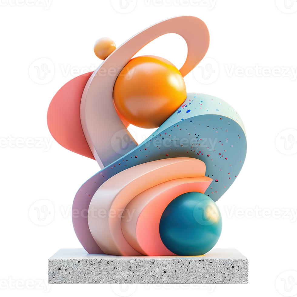 Abstract Sculpture in Vibrant Hues png