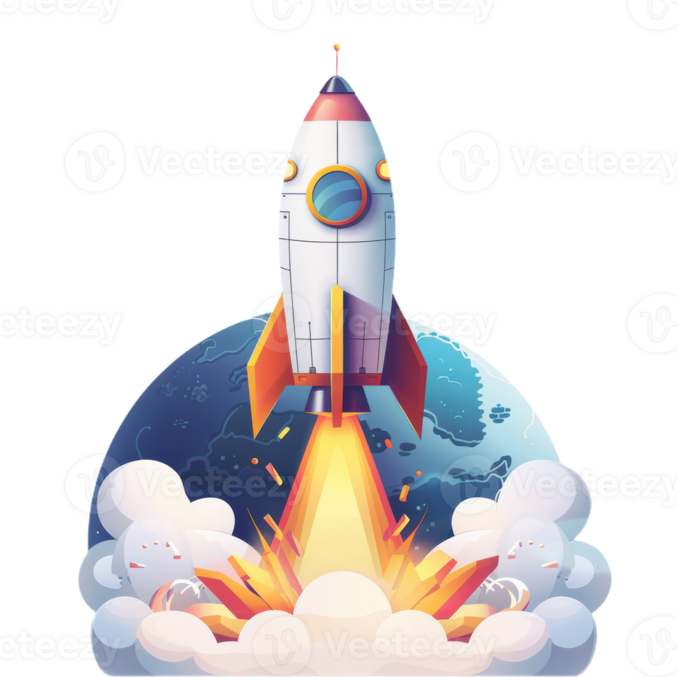 Rocket Launch Into Space Above Earth png