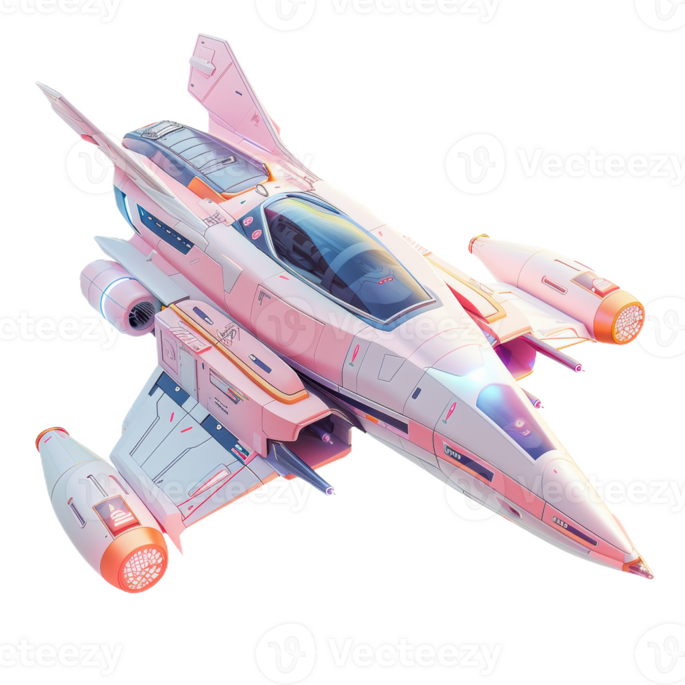 A Futuristic Pink Spaceship Soars Through Space png