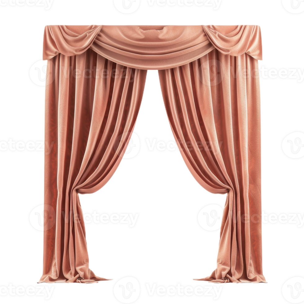 Peach Stage Curtains Open to Reveal png