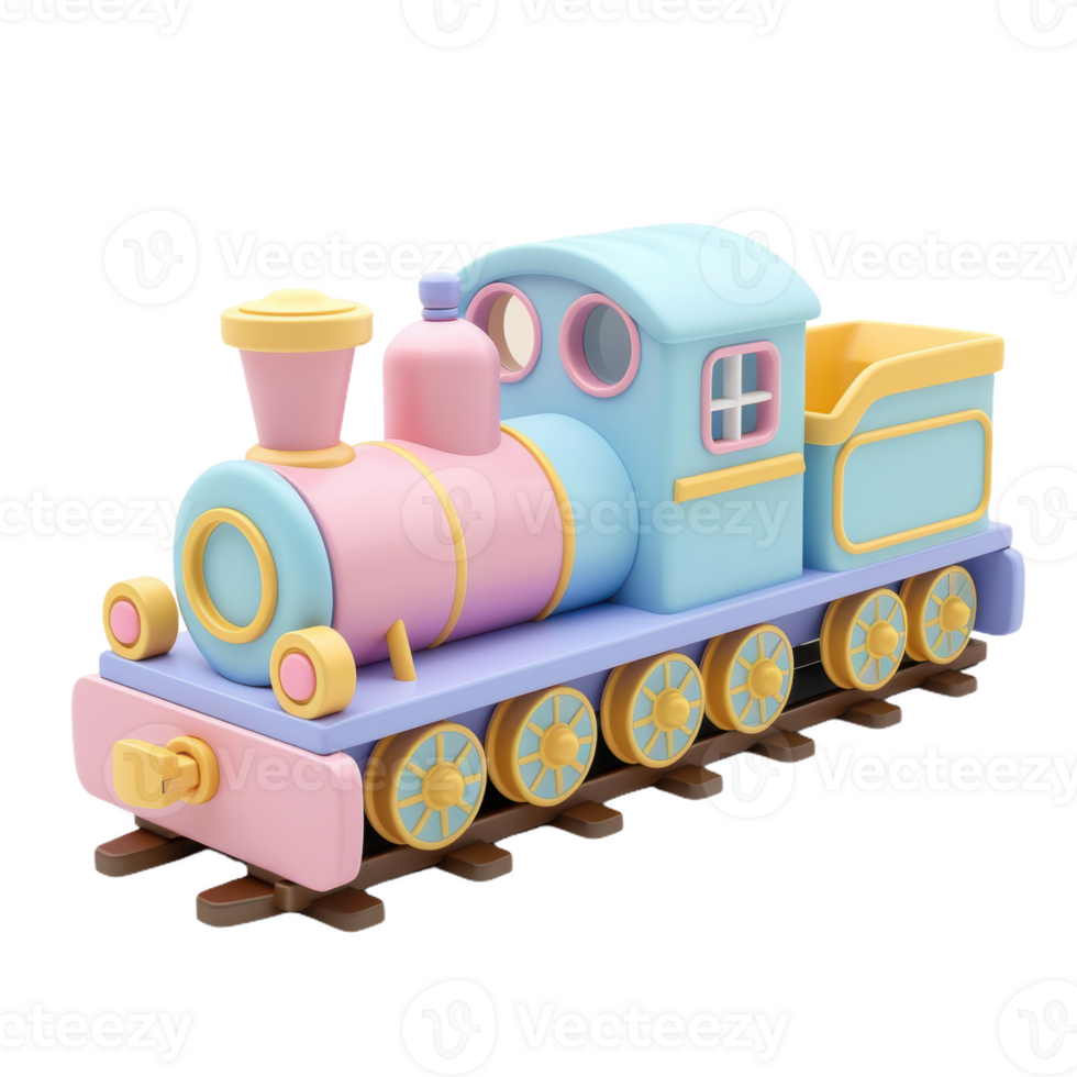 Pastel Dream Train on Tracks png