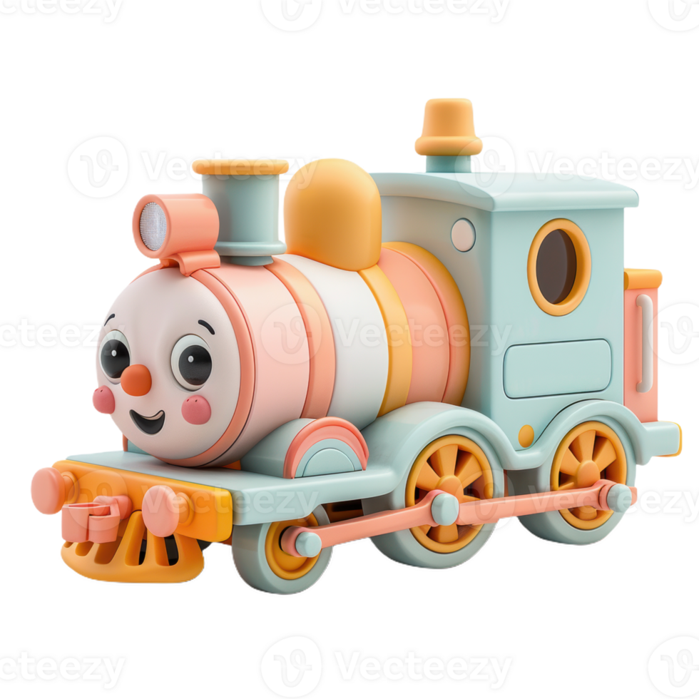 A Cheerful Train Engine Ready for Adventure png
