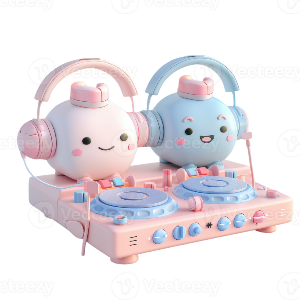 aanbiddelijk dj duo's miniatuur mengen png