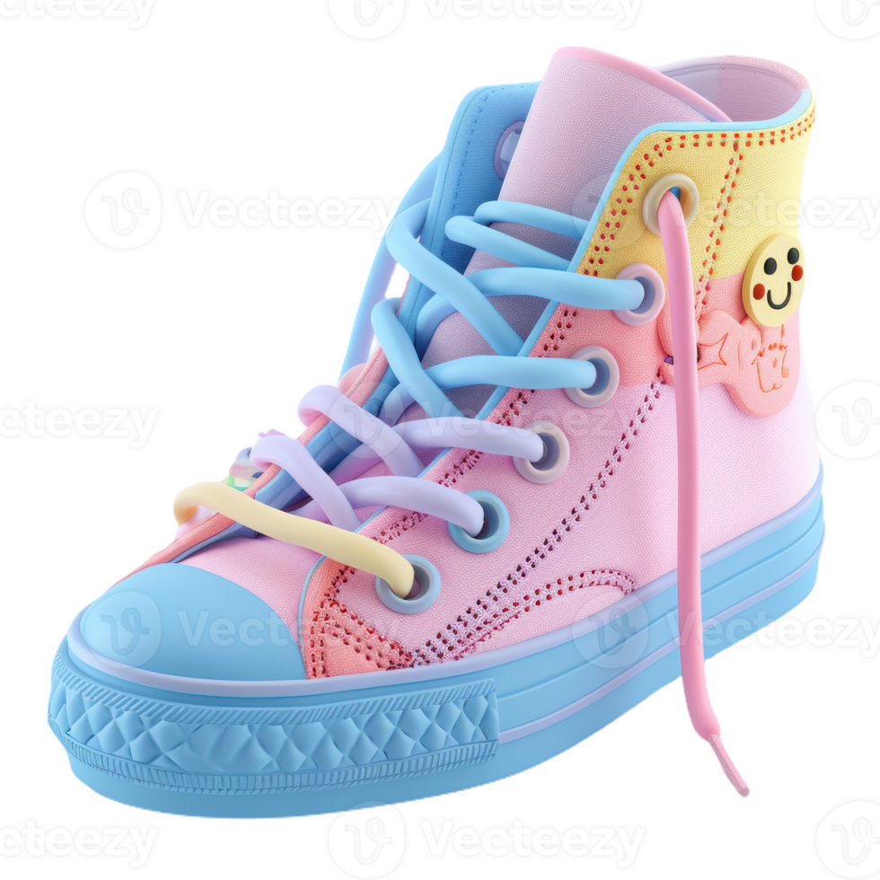 Miniature Sneaker With Rainbow Laces png