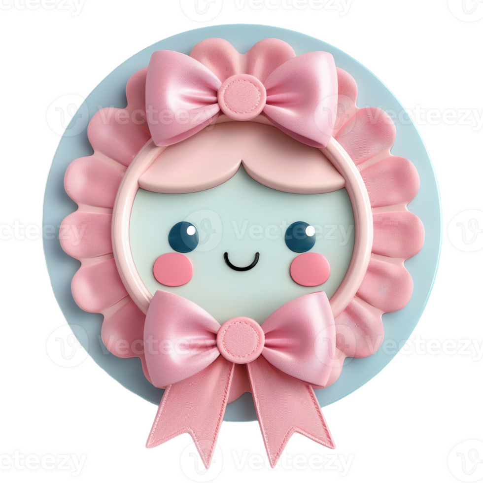 A Smiling Face in a Pink Bow png