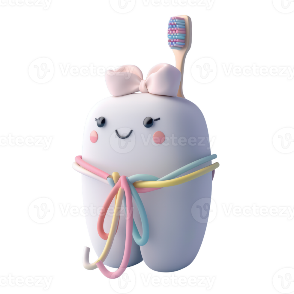 A Flossy Tooth's Happy Morning Routine png