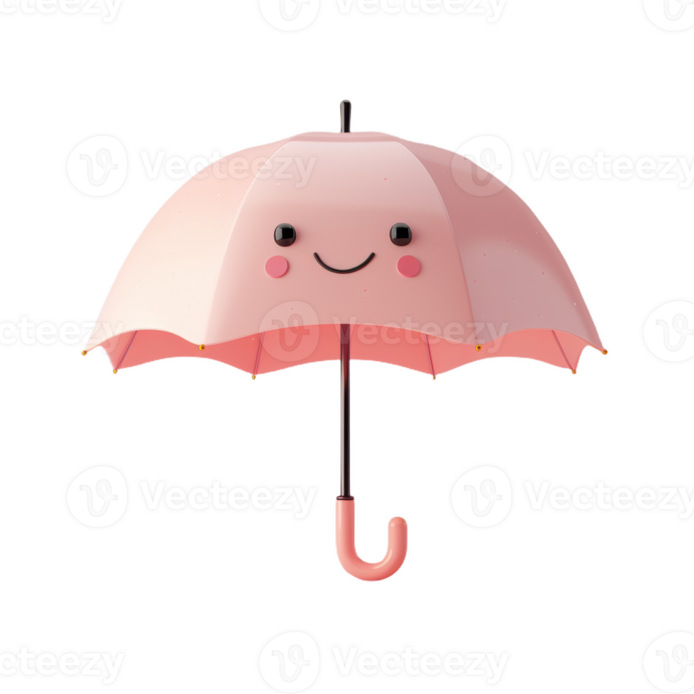 A Smiling Pink Umbrella's Cheerful Day png