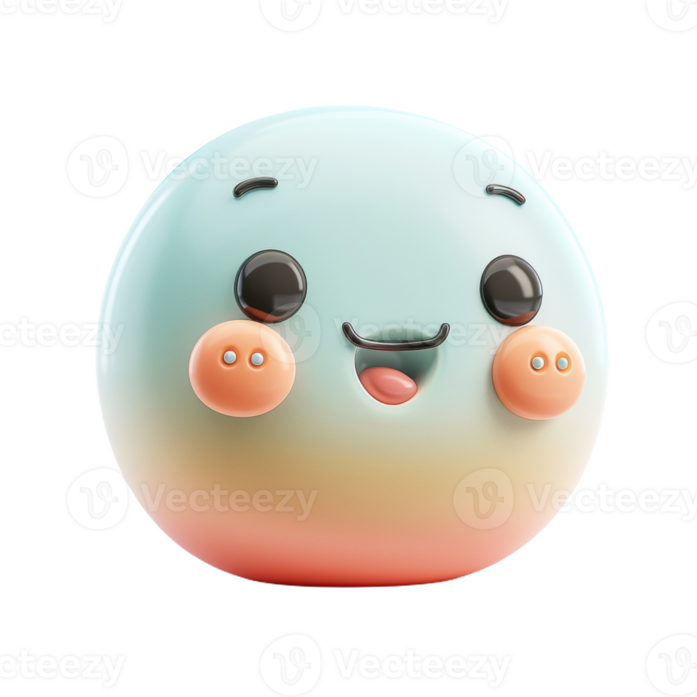 A Happy Speech Bubble Icon With a Blushing Smile png