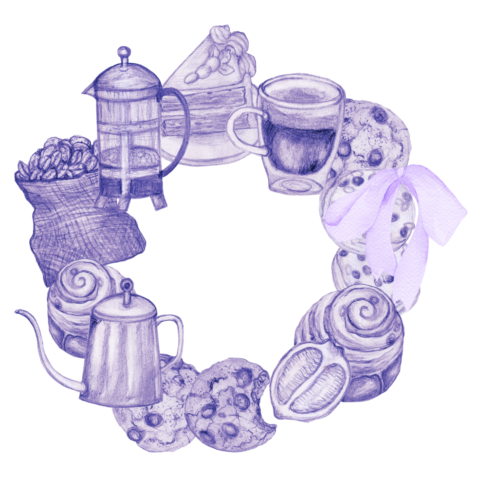 Coffee bakery illustration. pastry banner, background, sweets shop png