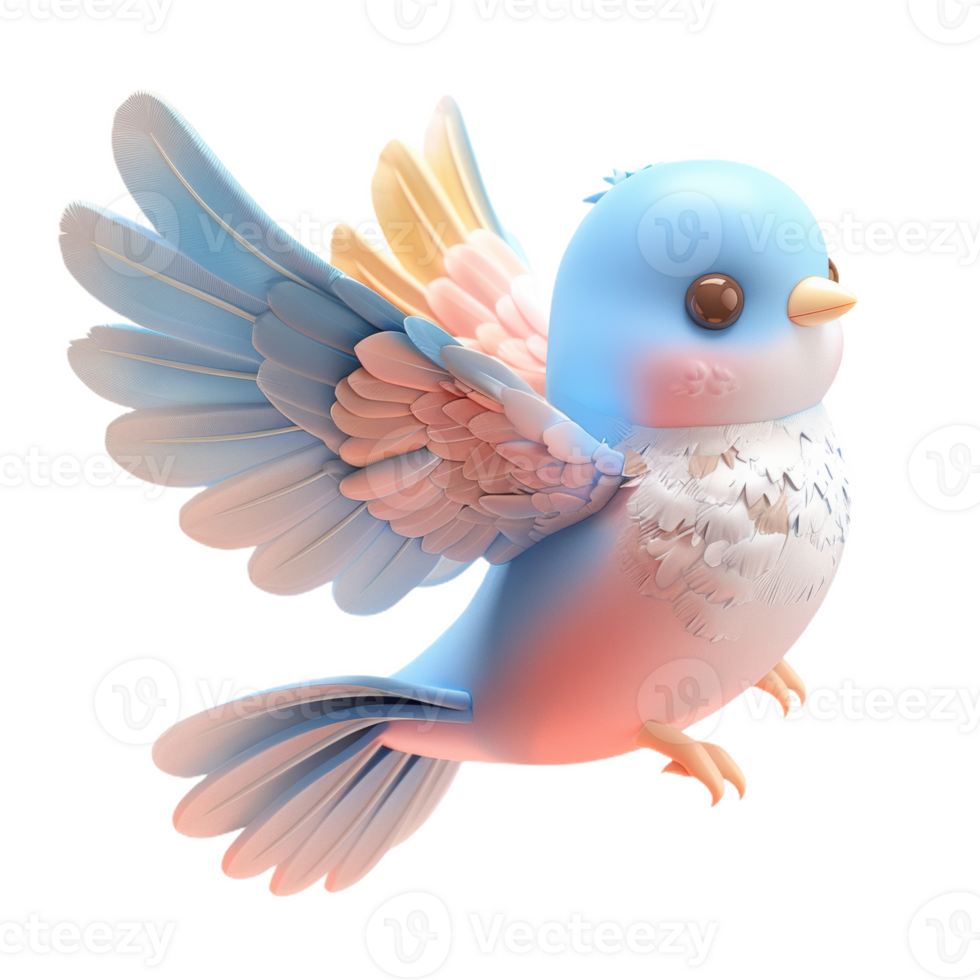 A Tiny Blue Bird in Flight png