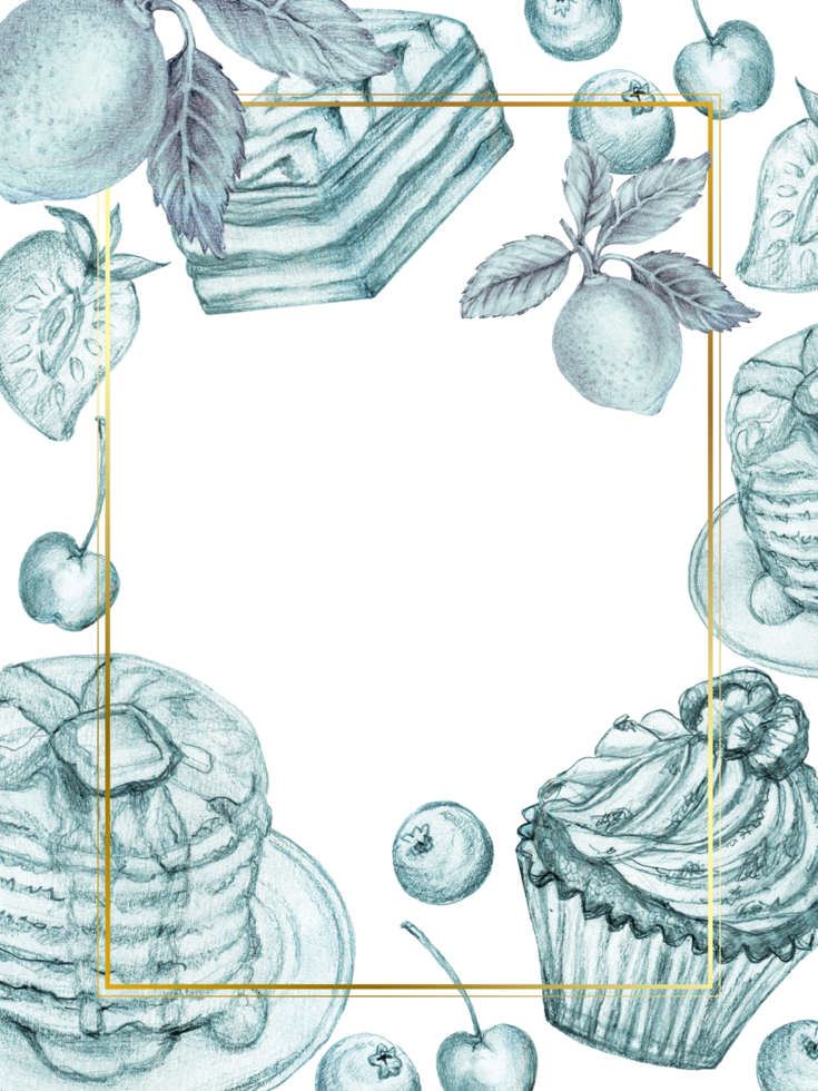 Coffee bakery illustration. pastry banner, background, sweets shop png