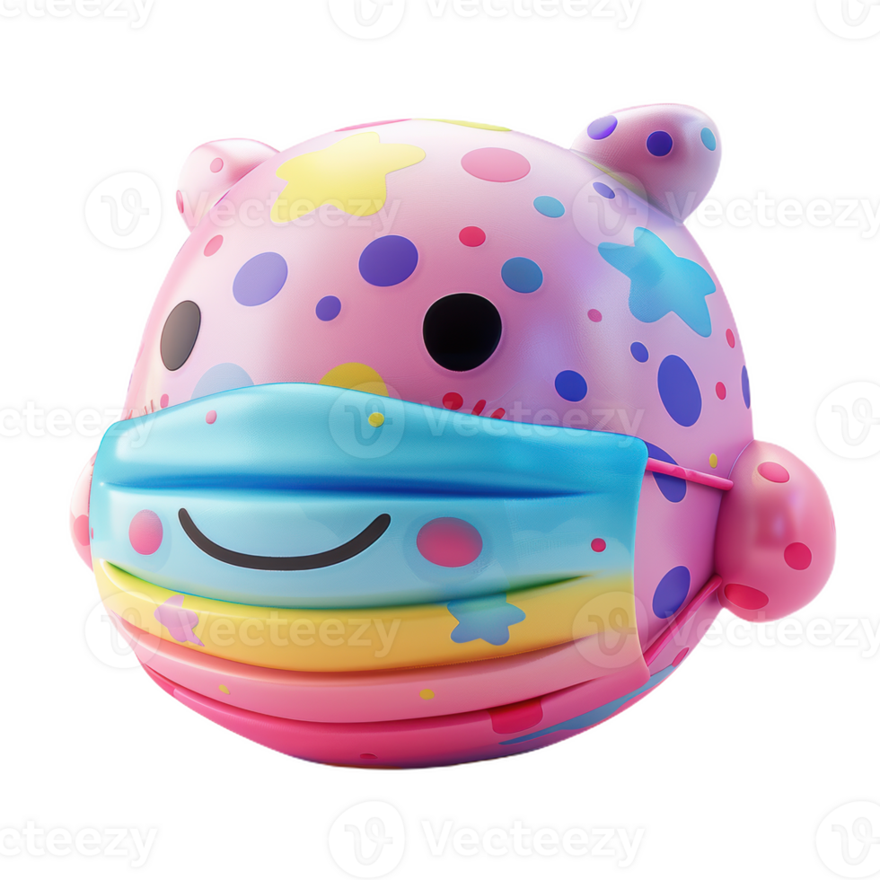 A Tiny, Happy Mask With Vibrant Patterns png