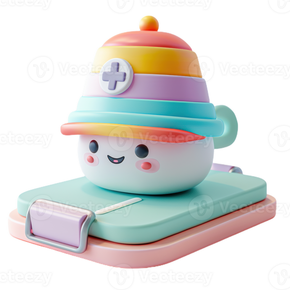 Smiling Nurse Hat on a Colorful Lunchbox png