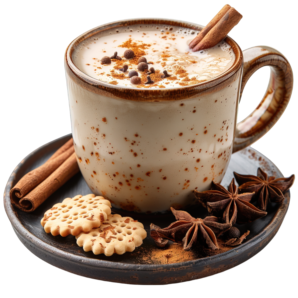 Masala Chai drink typical of india isolated on transparent background , png