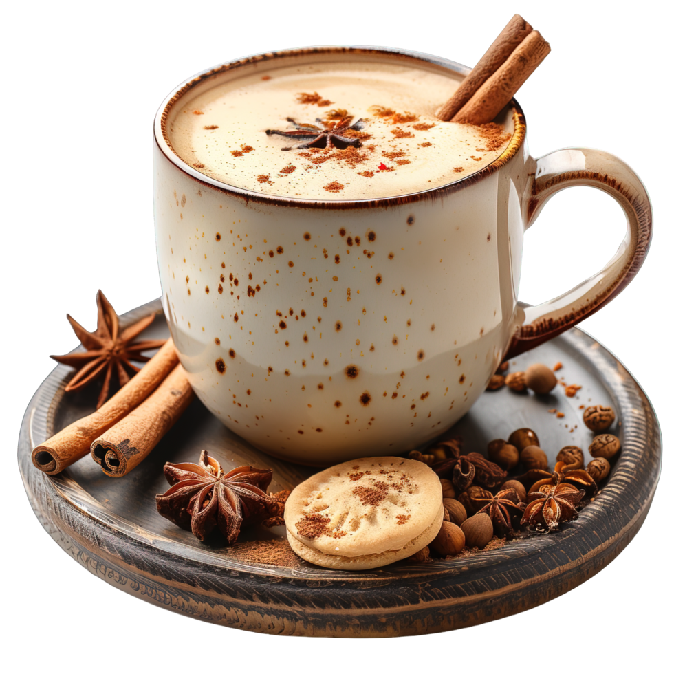 Masala Chai drink typical of india isolated on transparent background , png