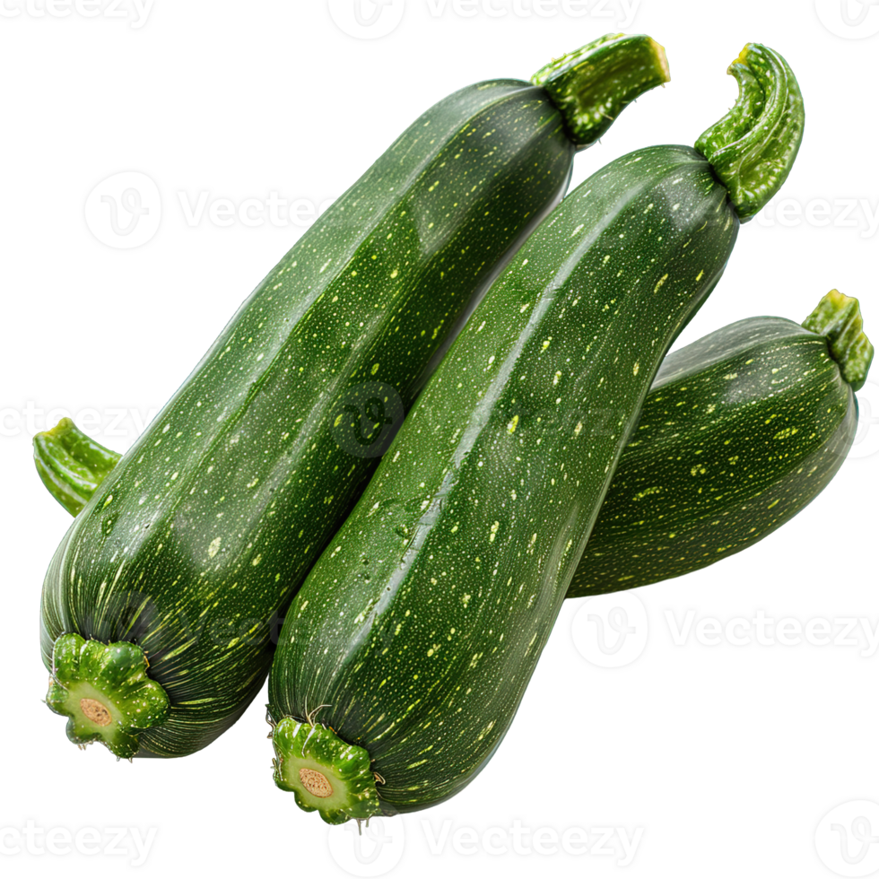 Green zucchini isolated on transparent background , png