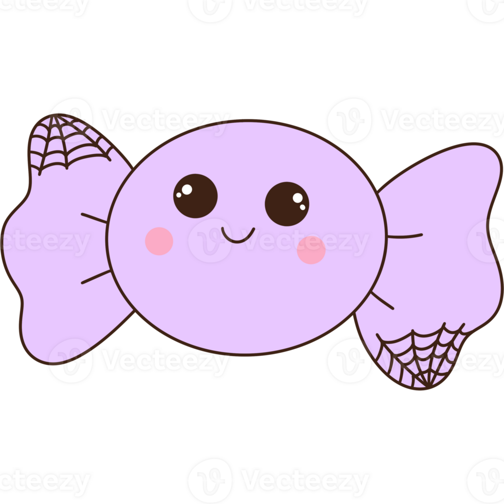 Groovy halloween candy clipart illustration, Trendy 70s retro style, Cartoon doodle outline drawing illustration, Spooky season. png