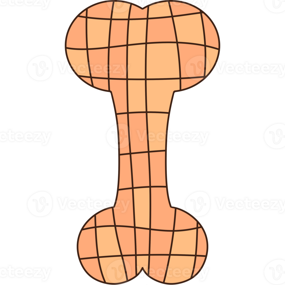 Groovy halloween skeleton clipart illustration, Trendy 70s retro style. png