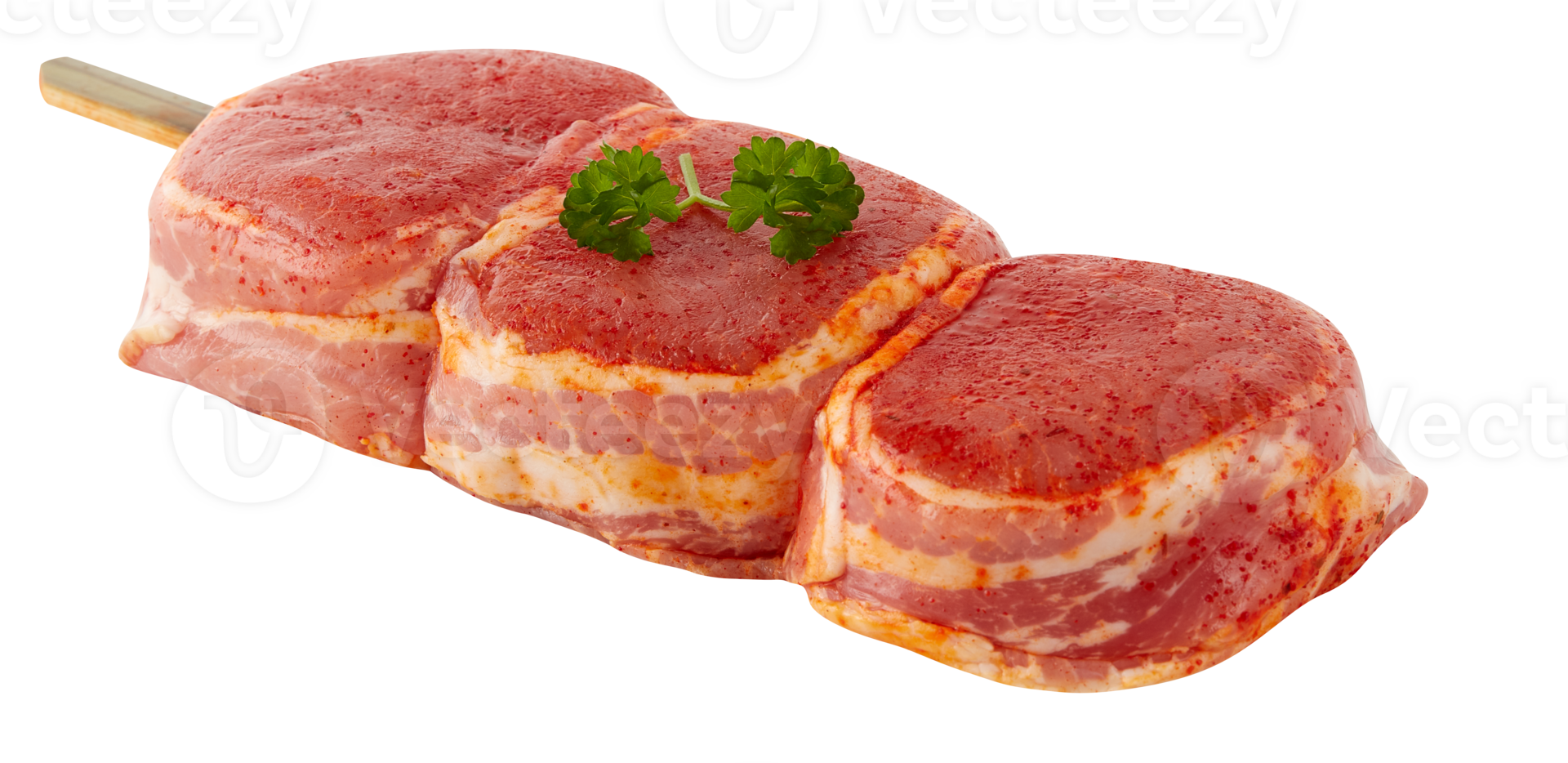 Pork skewers cut out isolated transparent background png