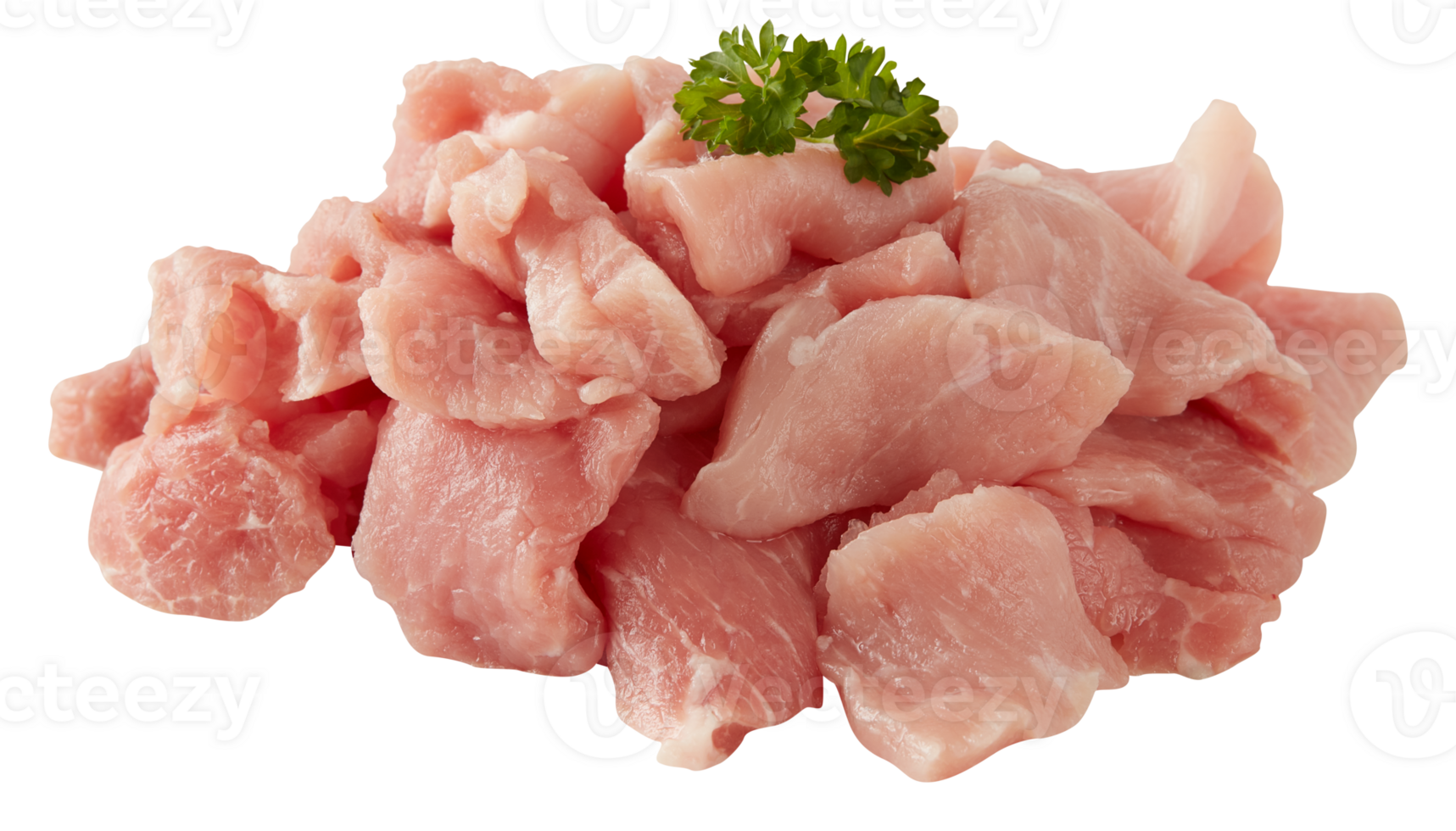 fresh pork pieces cut out isolated transparent background png