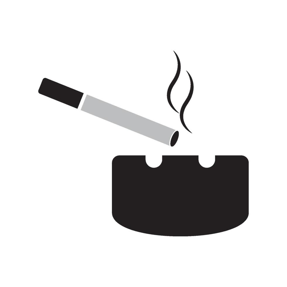 cigarette ashtray icon symbol vector