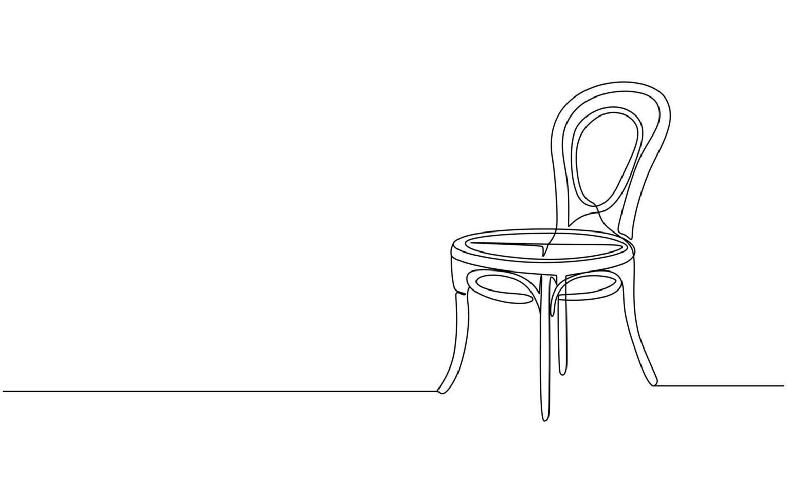 Continuous One linedrawing of chair. Interior element of furniture vector