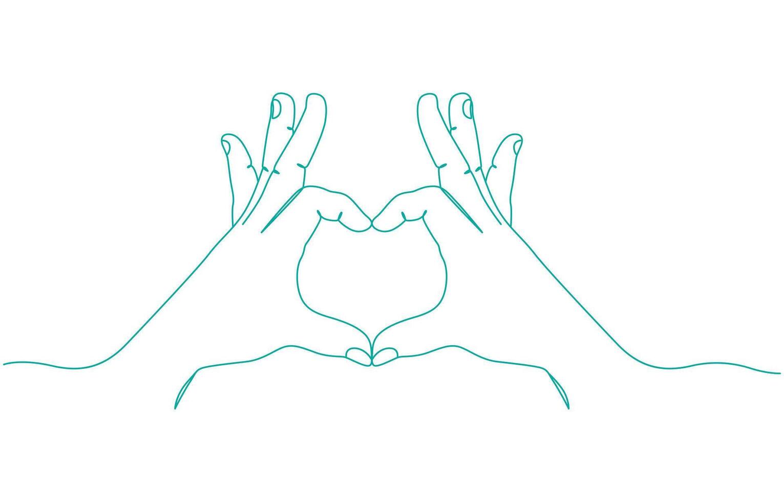 One continuous single line drawing of hand give love vector