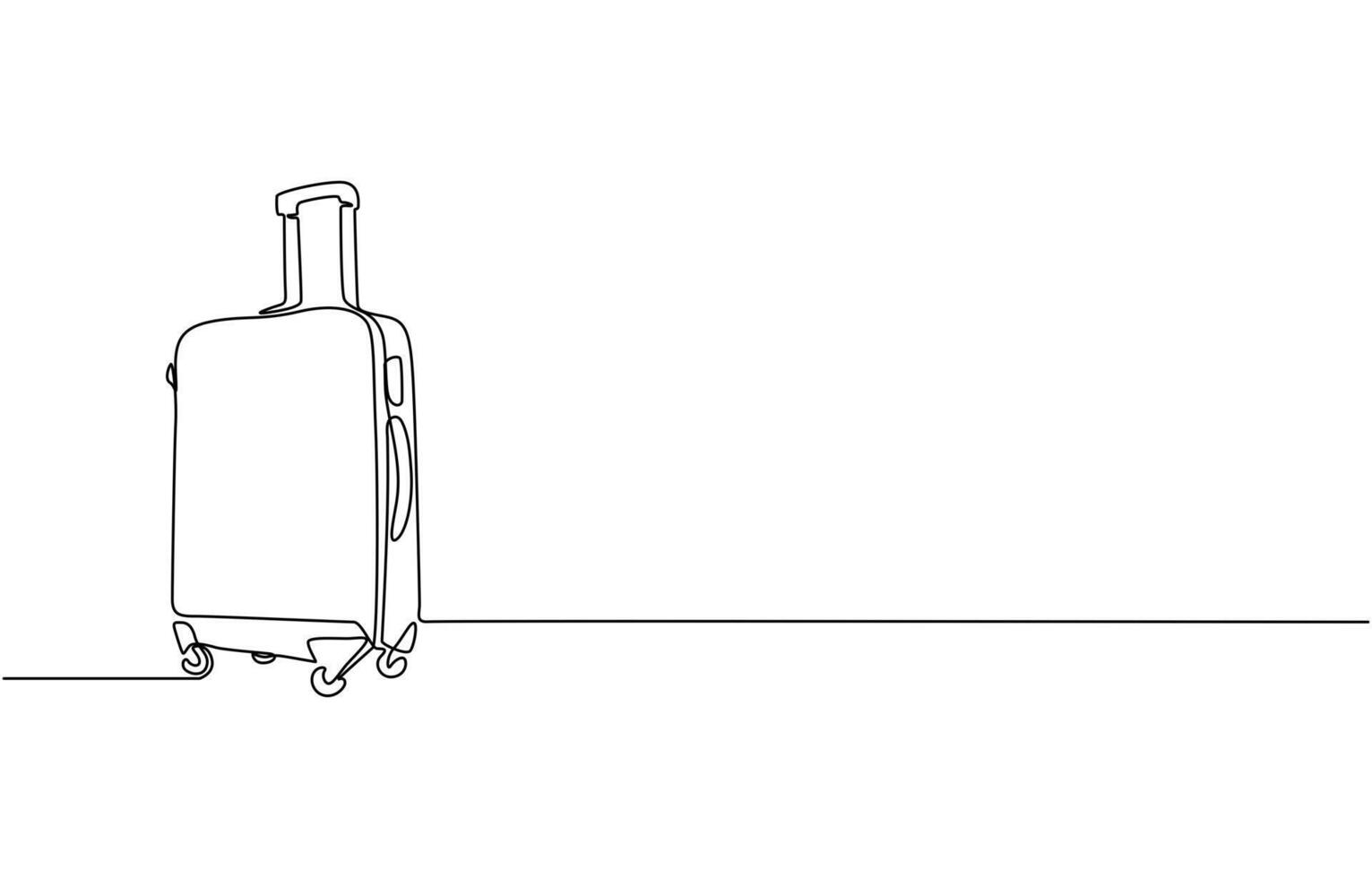 Continuous one line drawing of a travel bag. Isolated on white background illustration vector