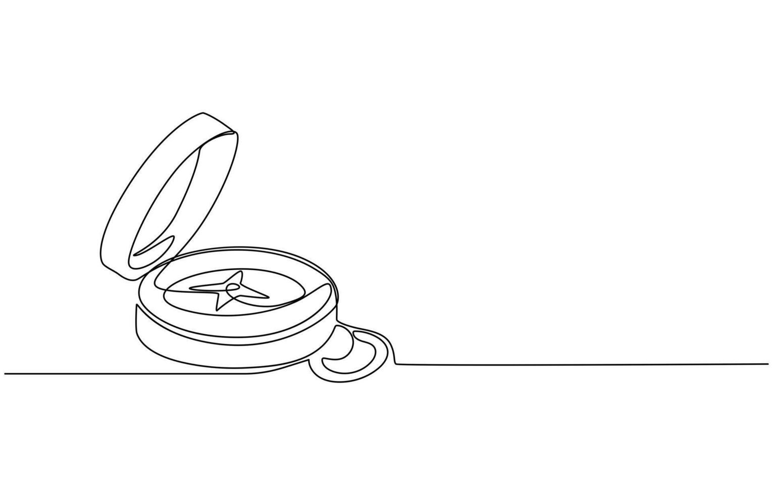 Compass line continuous drawing . One line Compass background. vector